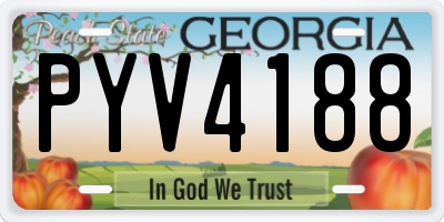 GA license plate PYV4188