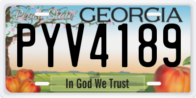 GA license plate PYV4189