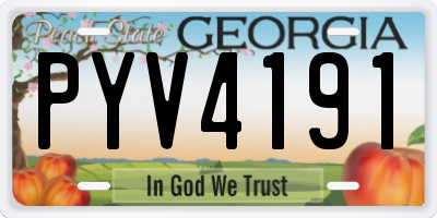 GA license plate PYV4191
