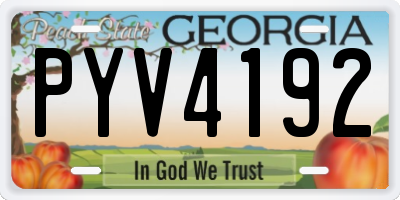 GA license plate PYV4192