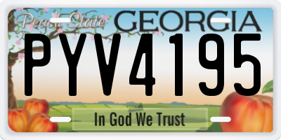 GA license plate PYV4195