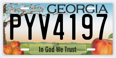 GA license plate PYV4197