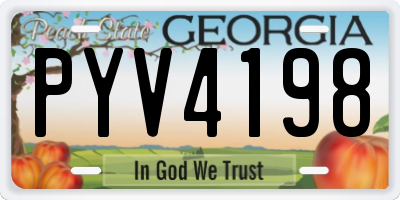 GA license plate PYV4198