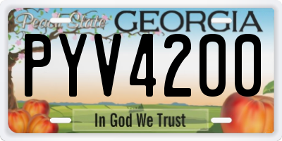 GA license plate PYV4200