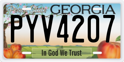GA license plate PYV4207