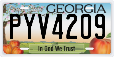 GA license plate PYV4209