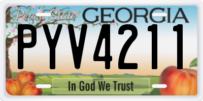 GA license plate PYV4211