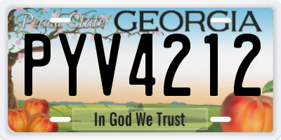 GA license plate PYV4212