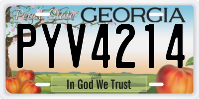 GA license plate PYV4214