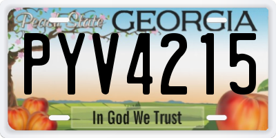GA license plate PYV4215