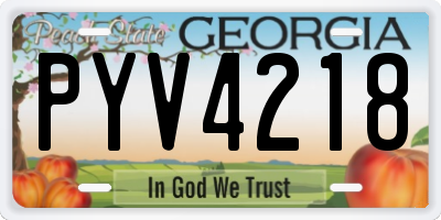 GA license plate PYV4218
