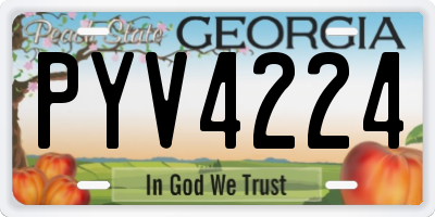 GA license plate PYV4224