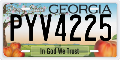 GA license plate PYV4225