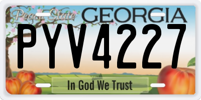 GA license plate PYV4227