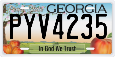 GA license plate PYV4235
