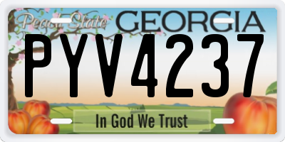 GA license plate PYV4237