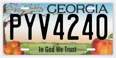 GA license plate PYV4240