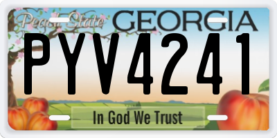 GA license plate PYV4241