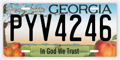 GA license plate PYV4246