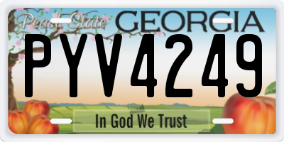 GA license plate PYV4249