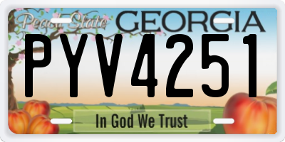 GA license plate PYV4251