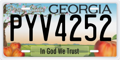 GA license plate PYV4252