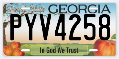 GA license plate PYV4258