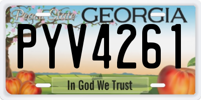 GA license plate PYV4261