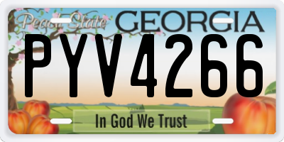 GA license plate PYV4266