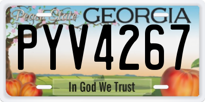 GA license plate PYV4267