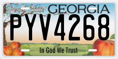 GA license plate PYV4268