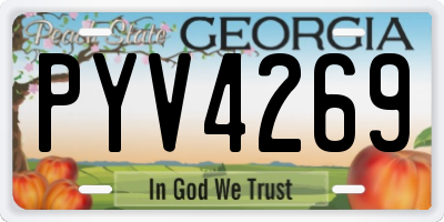 GA license plate PYV4269
