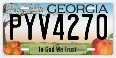GA license plate PYV4270