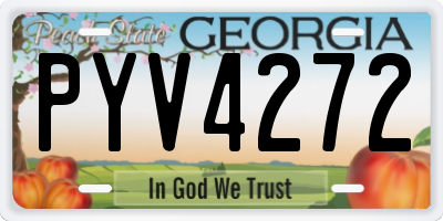 GA license plate PYV4272