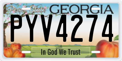 GA license plate PYV4274