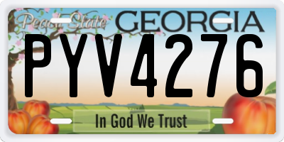 GA license plate PYV4276