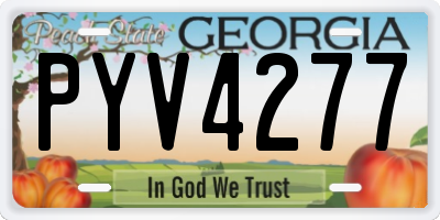 GA license plate PYV4277