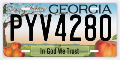 GA license plate PYV4280