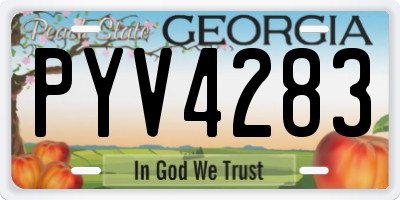 GA license plate PYV4283