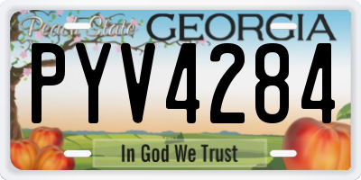 GA license plate PYV4284