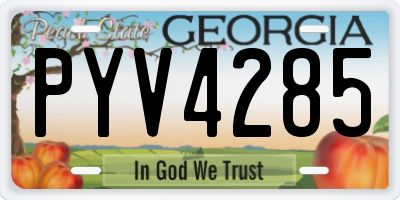 GA license plate PYV4285