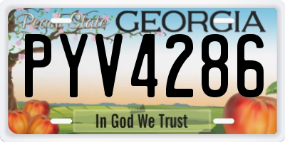 GA license plate PYV4286