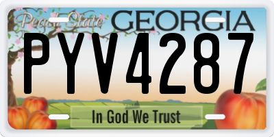GA license plate PYV4287