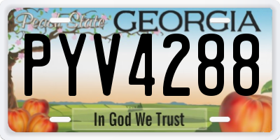 GA license plate PYV4288