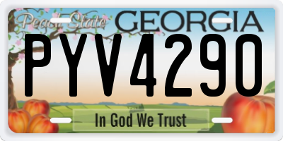GA license plate PYV4290