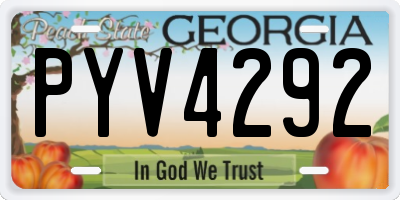 GA license plate PYV4292
