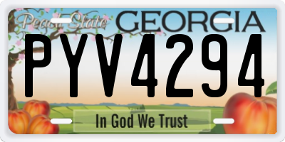 GA license plate PYV4294