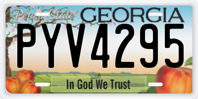 GA license plate PYV4295