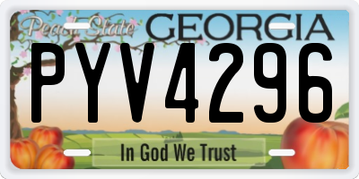 GA license plate PYV4296
