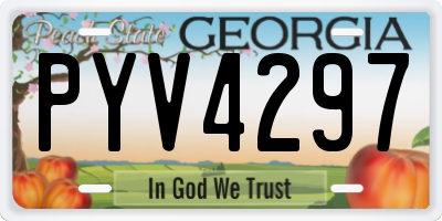 GA license plate PYV4297